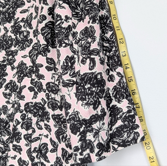 Ann Taylor Loft Spring Duster ¾ Sleeve Silk Linen Blend Floral Blush Charcoal Wh - Picture 8 of 9